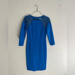 Antonio Melani royal blue embroidered dress, EUC, size 2